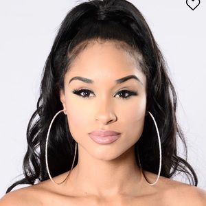Fashion Nova Trimmed with Shine Hooped Earrings
